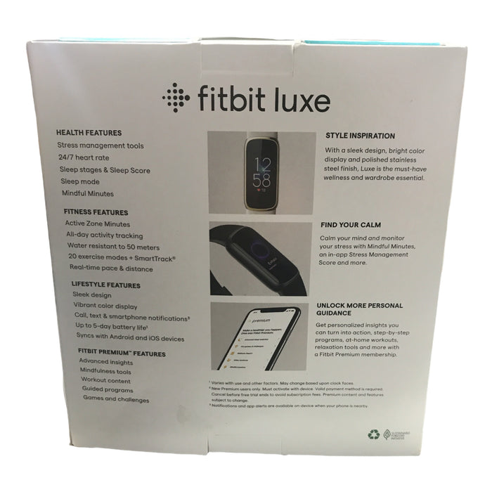 Fitbit Luxe + Wellness Tracker, Lunar White