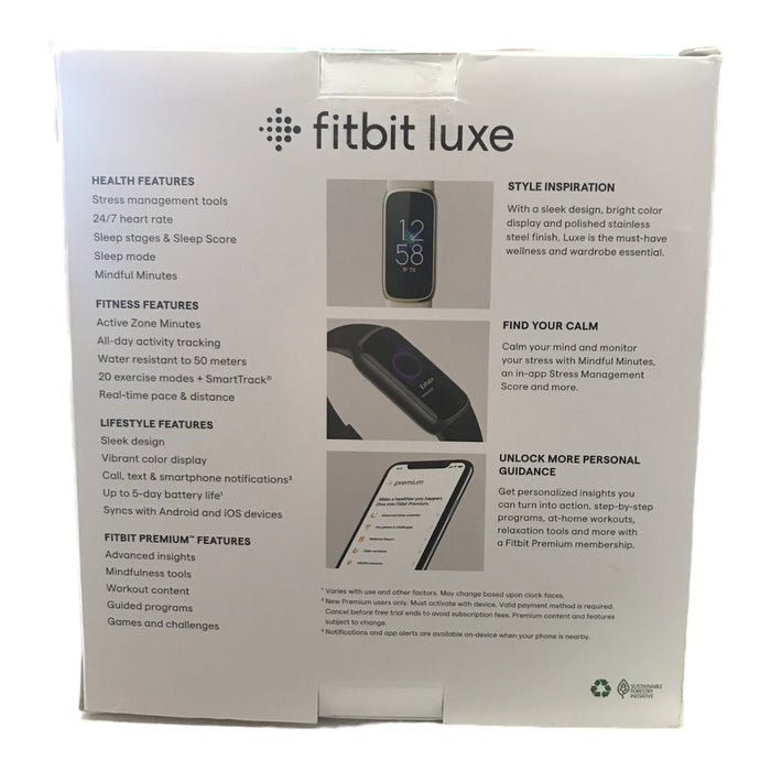 FitBit Luxe Fitness & Wellness Tracker - Graphite Stainless Steel/Black