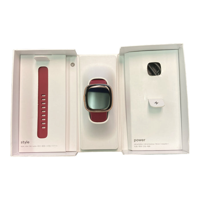 Fitbit Versa 4 Fitness Smartwatch, GPS,24/7 Heart Rate, Beet Juice/ Copper Rose