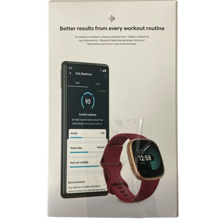 Fitbit Versa 4 Fitness Smartwatch, GPS,24/7 Heart Rate, Beet Juice/ Copper Rose