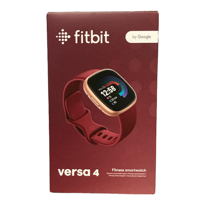 Fitbit Versa 4 Fitness Smartwatch, GPS,24/7 Heart Rate, Beet Juice/ Copper Rose