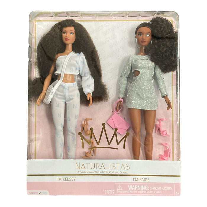 Naturalistas I'm Kelsey & I’m Paige African American Fashion Dolls 2 Pack