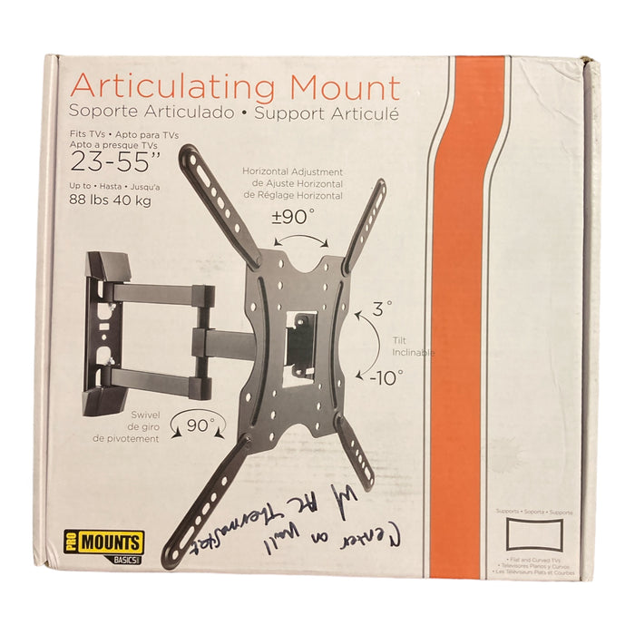 ProMounts Black Articulating/Extending Arm TV Wall Mount for 23’’- 55’’ Screens