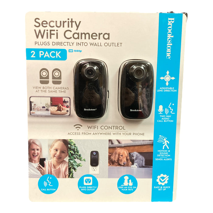 Brookstone HD 1080p Plug-in Security Wi-Fi Camera 2 Pack