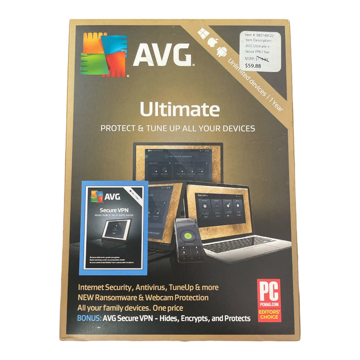AVG Ultimate Protect & Tune Up Devices - 1 Year, 10 Devices + Secure VPN