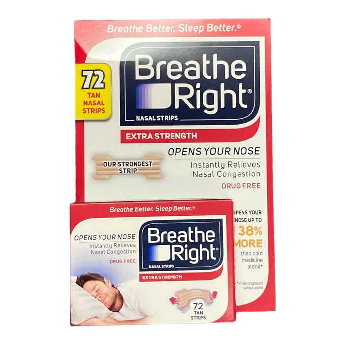 Breathe Right Extra Strength Nasal Strips 72 Strips