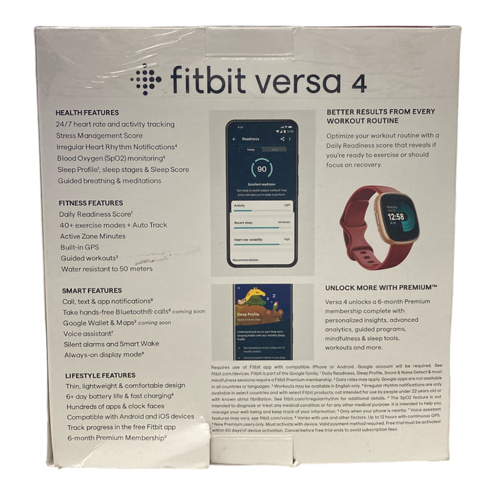 *Open Box* Fitbit Versa 4 Fitness Smartwatch Copper Rose