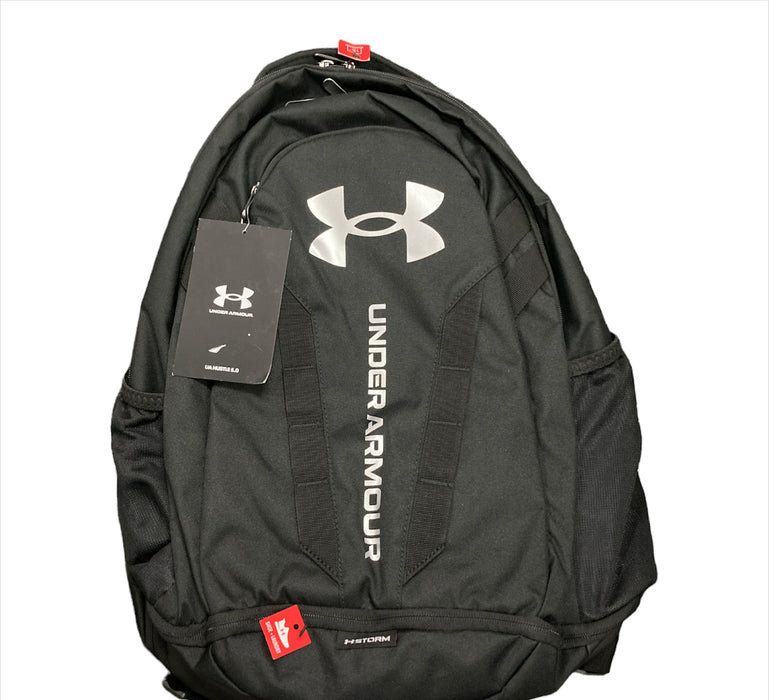 Under Armour Adult Hustle 5.0 Backpack, Black/Silver