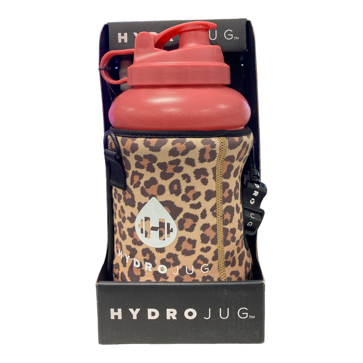HydroJug Bundle 73oz Wide Mouth Jug w/ Sleeve & Straw, Blush Leopard ...