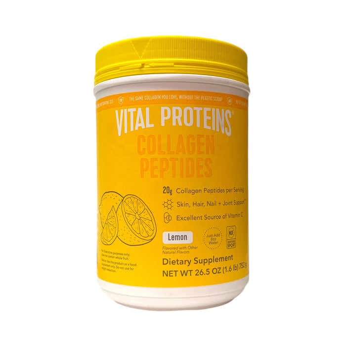 Vital Proteins Collagen Peptides Dietary Supplement, Lemon Flavor, 26.5 oz.