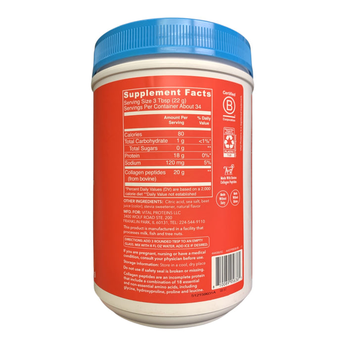 Vital Proteins Collagen Peptides Dietary Supplement, Ice Pop Flavor, 26.3oz