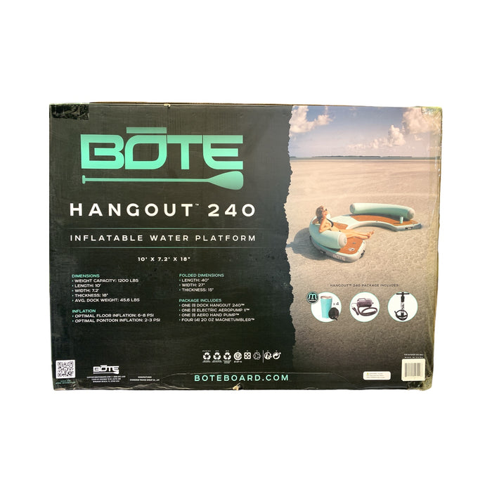 Bote Inflatable Water Platform, Hangout 240 Classic, 10' x 7.2' x 18"
