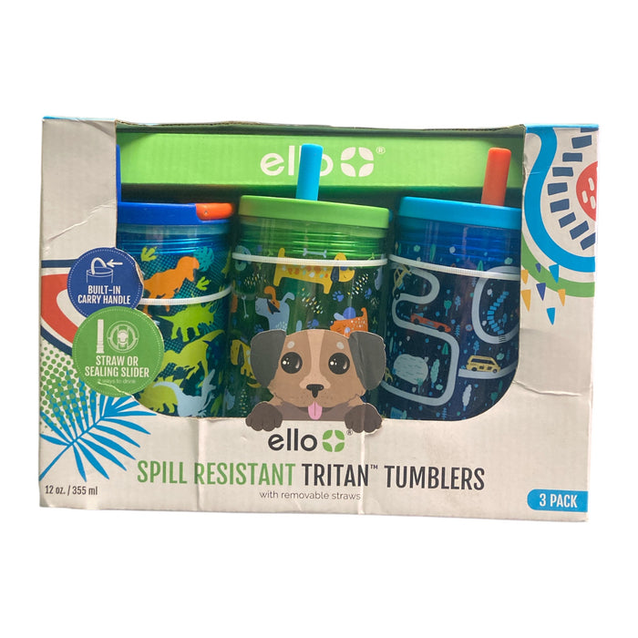 Ello Kids Bop 12oz Tritan Tumbler With Screw-On Lids and Removable Straws 3 Pack