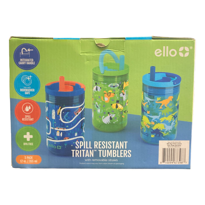 Ello Kids Bop 12oz Tritan Tumbler With Screw-On Lids and Removable Straws 3 Pack