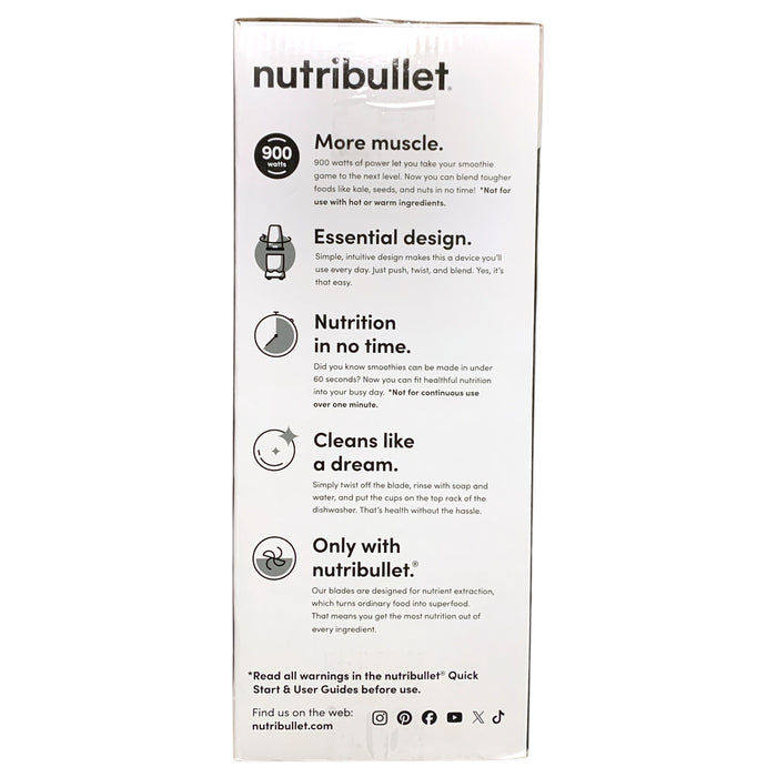 Nutribullet Pro 900-Watt Personal Blender System, 8pc Matte Black