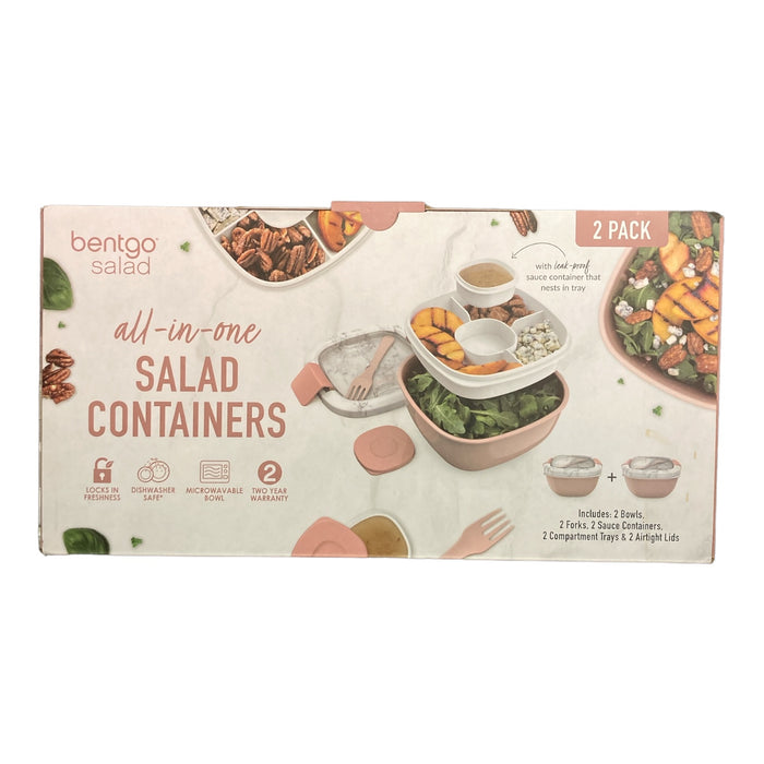 Bentgo Salad Bento Lunch Box, 2-Pack (Blush Marble)