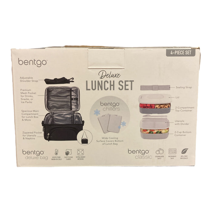 Bentgo 4-Piece Deluxe Set With Insulated Lunch Bag, Ice Packs & Bento Classic