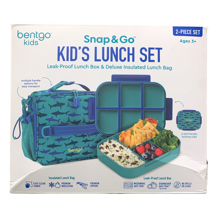 Bentgo Kids Snap & Go Kid's Leak-Proof Lunch Box and Insulated Lunch Bag Set