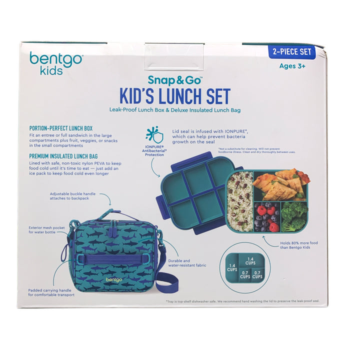 Bentgo Kids Snap & Go Kid's Leak-Proof Lunch Box and Insulated Lunch Bag Set