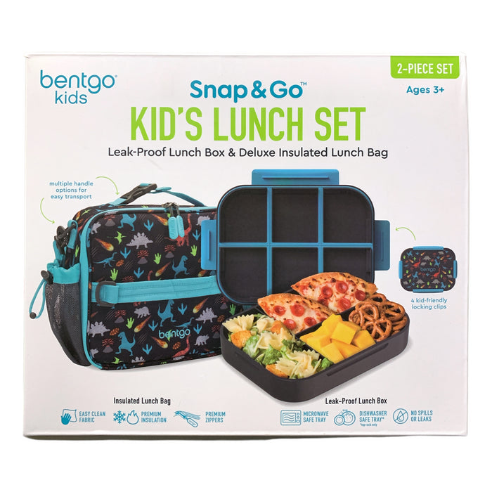 Bentgo Kids Snap & Go Kid's Leak-Proof Lunch Box and Insulated Lunch Bag Set