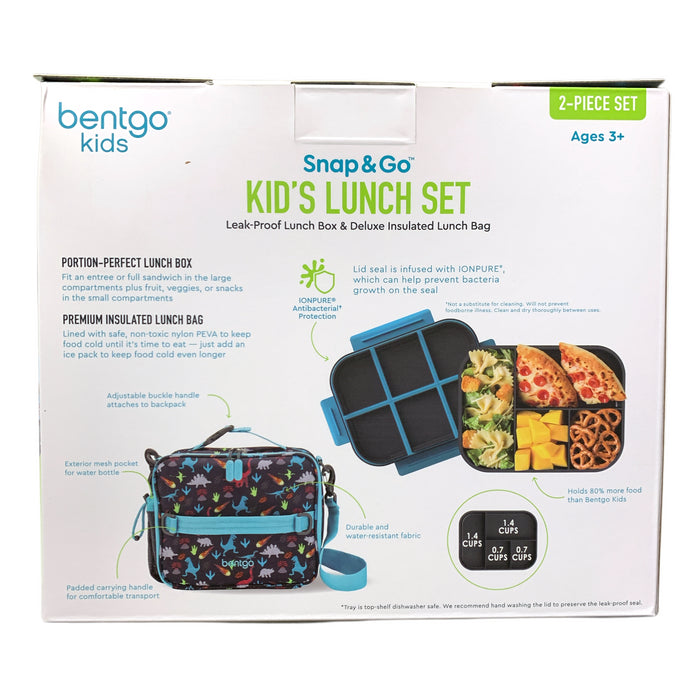 Bentgo Kids Snap & Go Kid's Leak-Proof Lunch Box and Insulated Lunch Bag Set