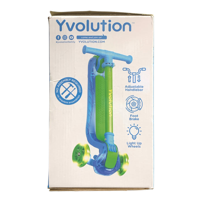 Yvolution Glider Air Three Wheel YGlider Scooter, Ages 3 - 5 (Blue/Green)