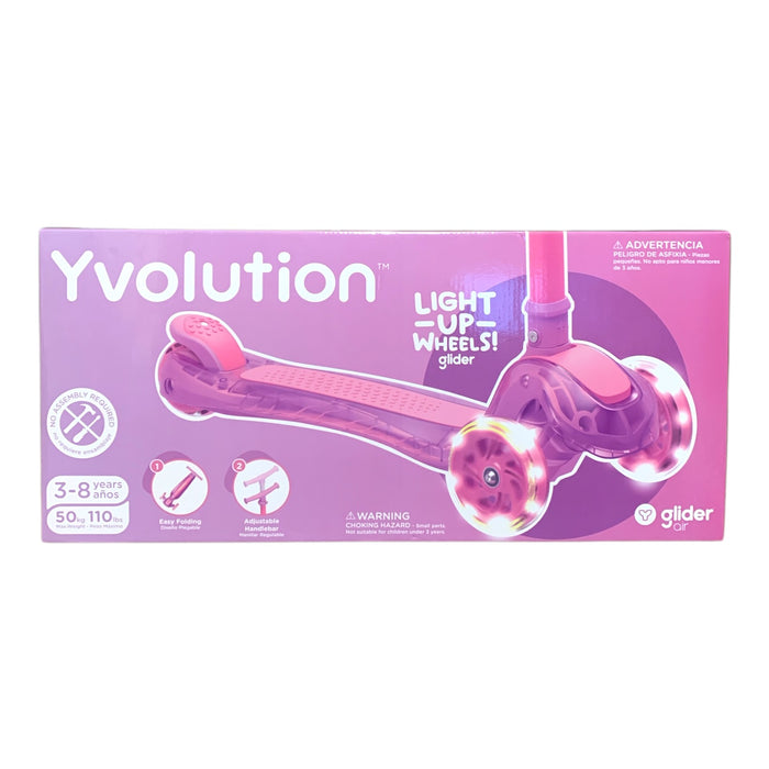 Yvolution Glider Air Three Wheel YGlider Scooter, Ages 3 - 5 (Pink/Purple)