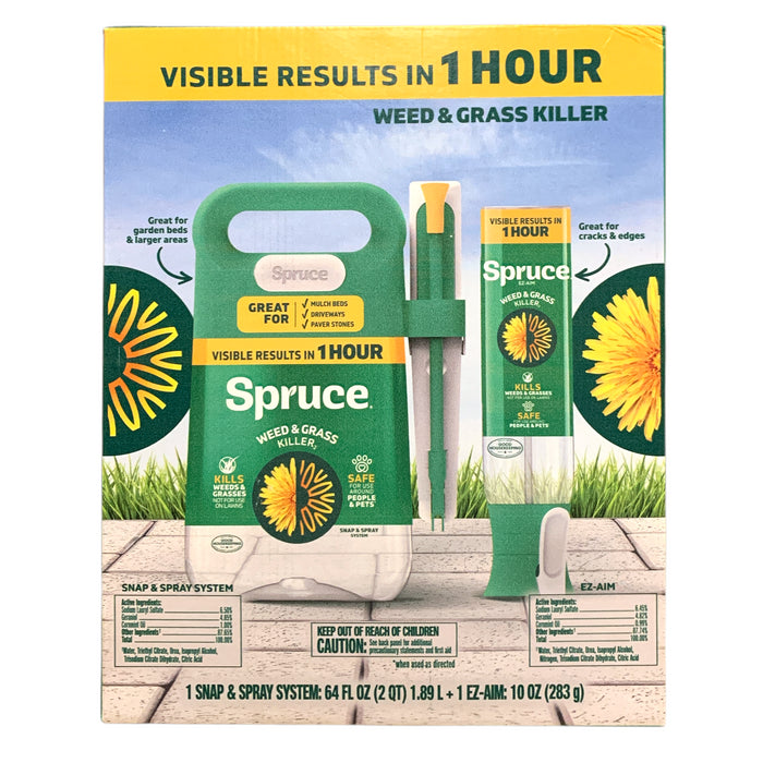 Spruce Weed & Grass Killer 64oz. Snap & Spray and 10oz. EZ-Aim System