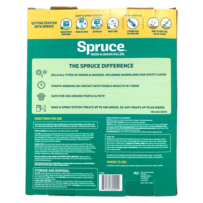 Spruce Weed & Grass Killer 64oz. Snap & Spray and 10oz. EZ-Aim System