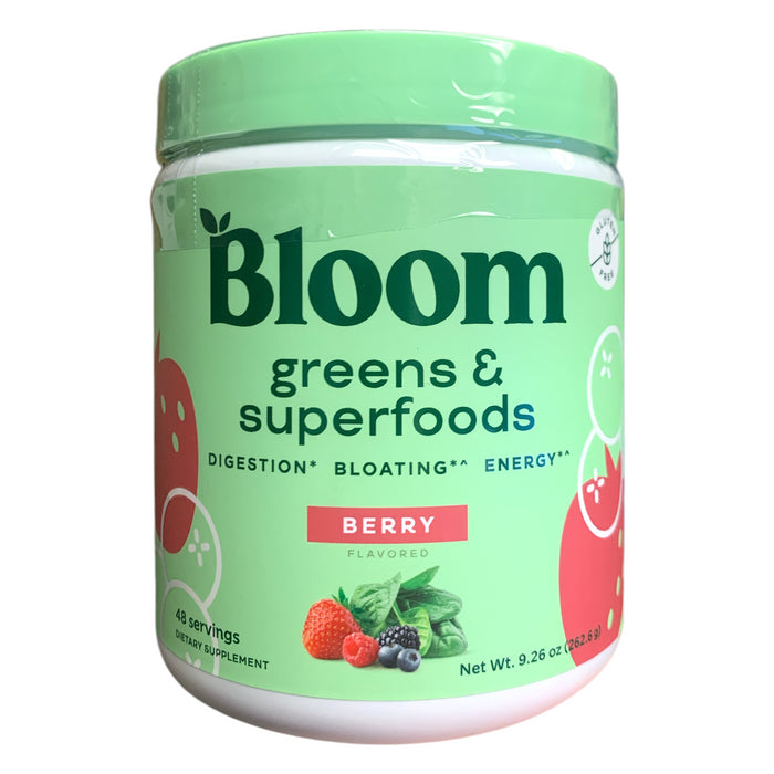 Bloom Nutrition Greens & Superfoods Supplement Powder, Berry, 48 Servings