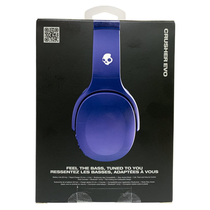Skullcandy Crusher Evo Wireless Bluetooth Headhones, Flat-Folding OverEar Design