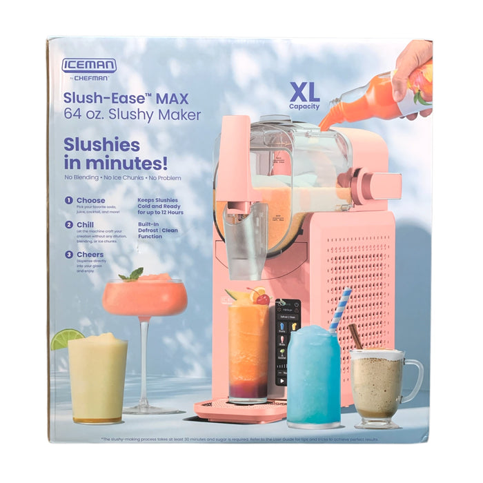 Iceman Slush-Ease Slushy Maker with Customizable Thickness, 64oz, Pink