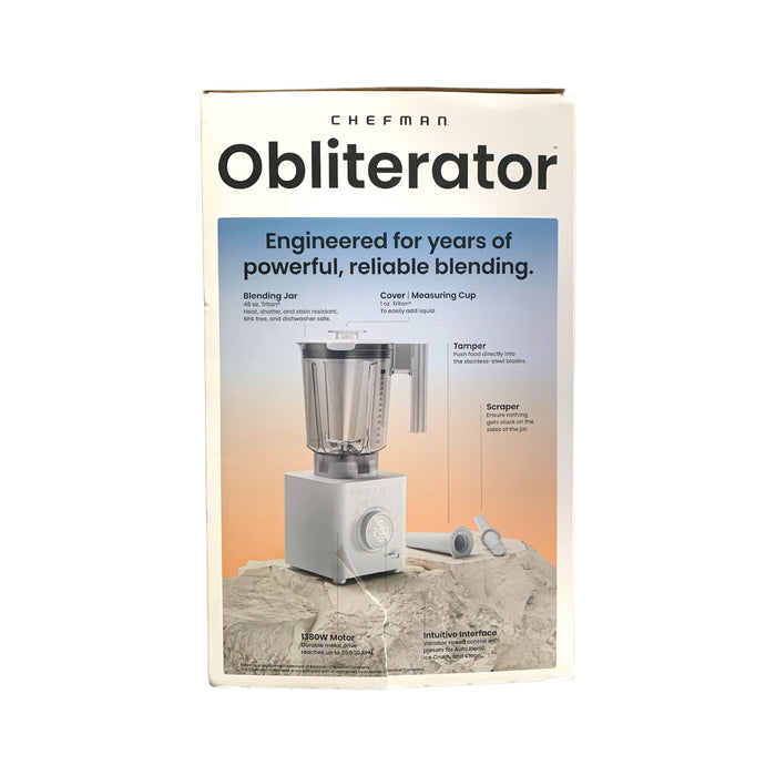 Chefman Obliterator 48 0z. Countertop Variable Speed Power Blender, Concrete