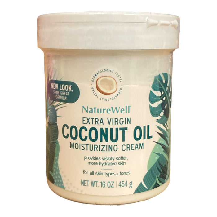 NatureWell Extra Virgin Coconut Oil Moisturizing Cream 16oz Hand Body Lotion