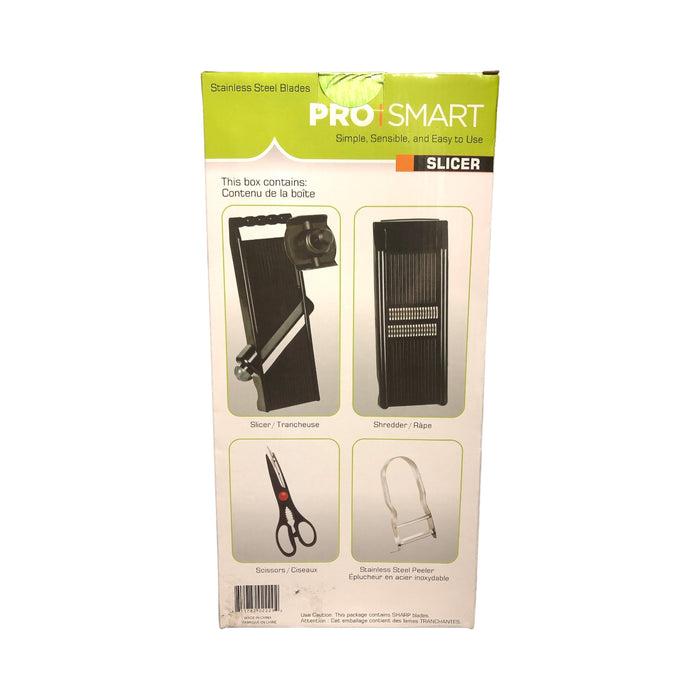 Pro-Smart Mandolin Slicer Set - Includes Slicer, Shredder, Scissors and Peeler