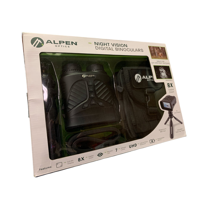*Used Alpen Optics Night Vision Digital Binoculars Kit Carry Case, Strap, Tripod