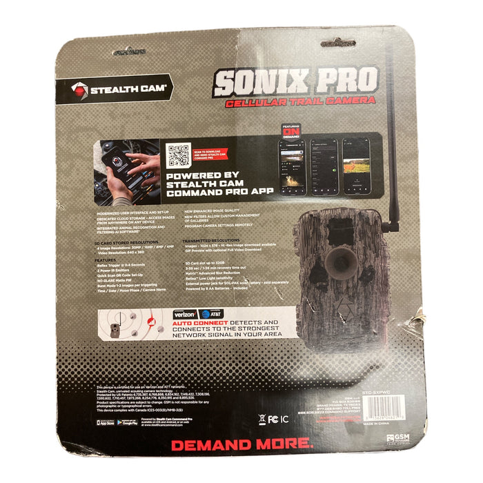 Stealth Cam Sonix Pro Wireless Cellular Game Camera Dual Automatic Con