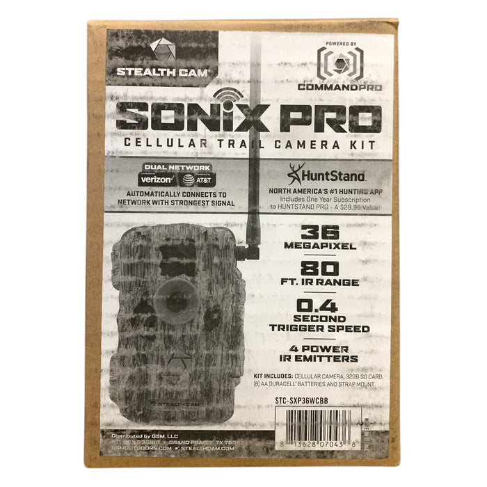 Stealth Cam Sonix Pro Wireless Cellular Trail Camera Kit, 32GB SD & Strap Mount