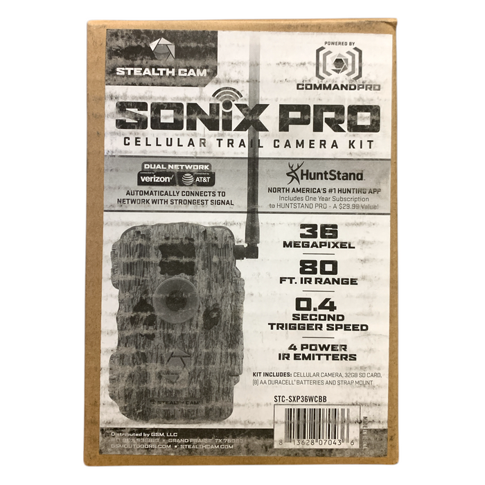 Stealth Cam Sonix Pro Wireless Cellular Trail Camera Kit, 32GB SD & Strap Mount