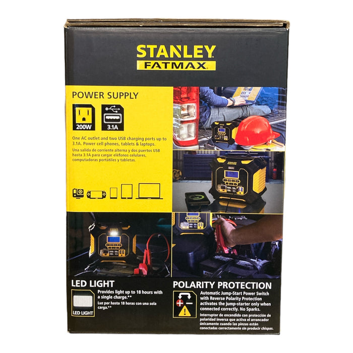 Stanley FatMax Portable 12V Jump Starter Power Supply Air Pump USB Charger Light