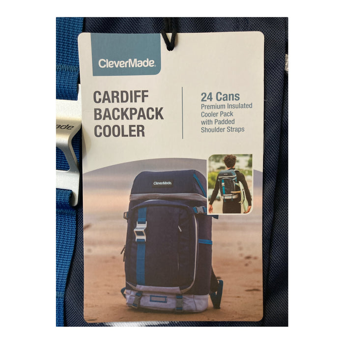 CleverMade Cardiff Insulated Leakproof Cooler Backpack with Bottle Opener, Navy