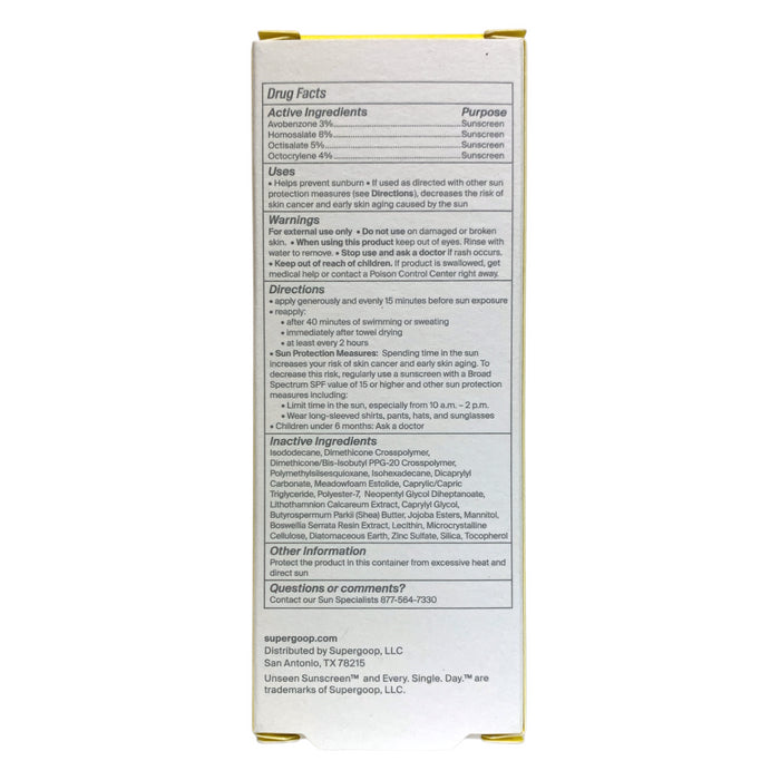 Supergoop Unseen Sunscreen, SPF 40 PA+++ Broad Spectrum, 1.7fl.oz./50mL