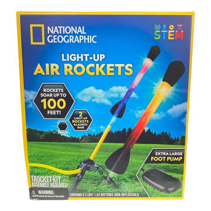 National Geographic 2 Light-Up Air Rocket Educational STEM Toy