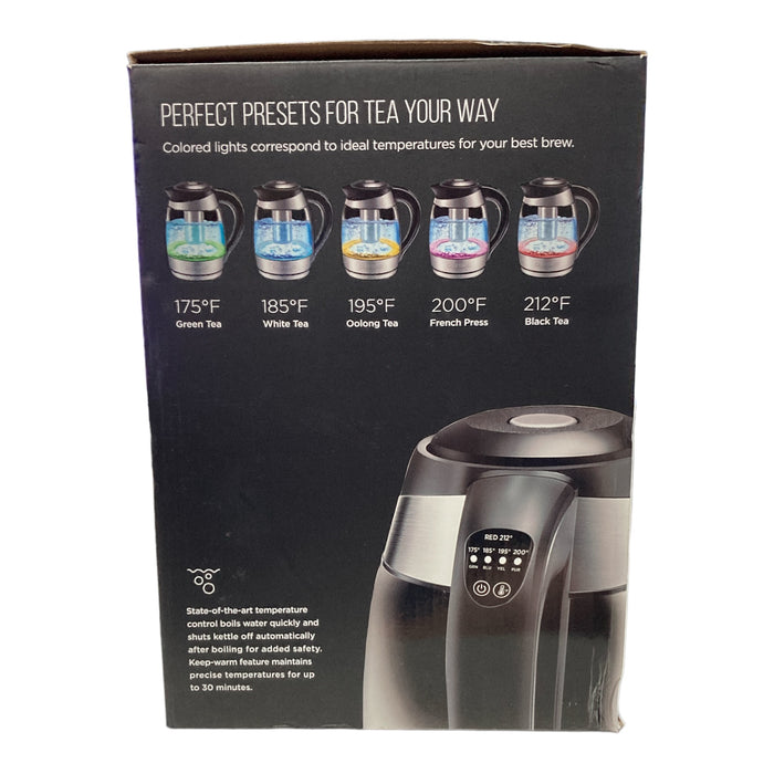 Chefman Electric Glass Kettle W/ Tea Infuser Stainless Steel 1.8 Liters