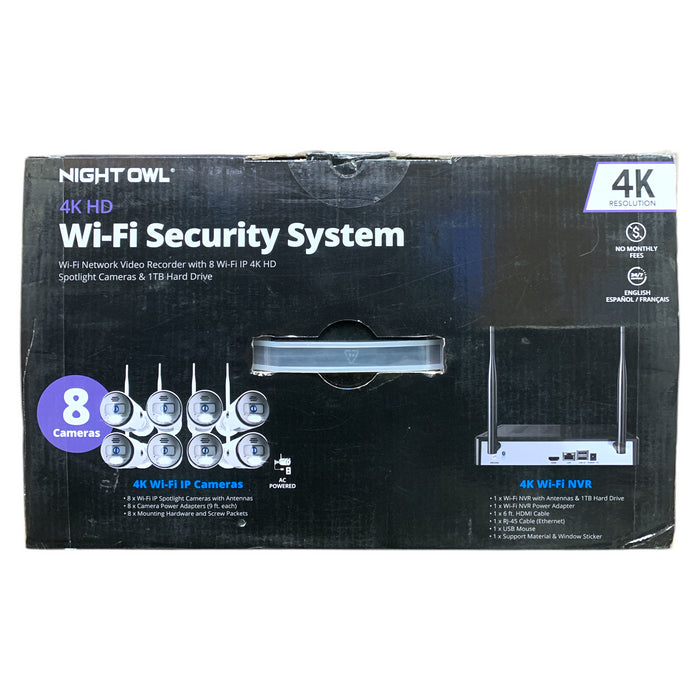 Night Owl Home Security Camera System +2-Way Audio, 1TB Hard Drive *Open Box*