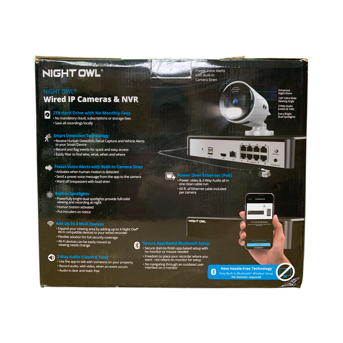 Night Owl 8 Channel (12 Expandable), 4K HD, 2TB Wired NVR Security System