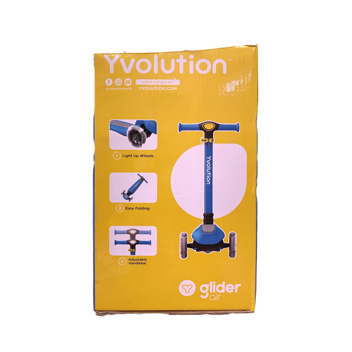 Yvolution Glider Air Three Wheel YGlider Scooter, Blue/Yellow, Ages 3 - 5