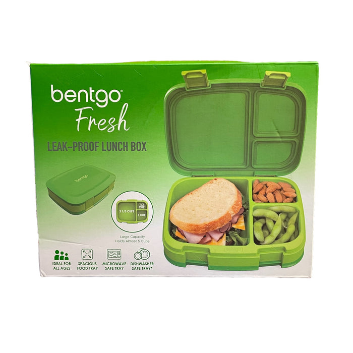 Bentgo Kids Childrens 4-Compartment Lunch Box - (Green)