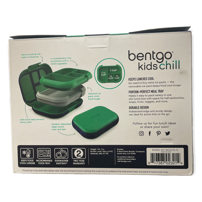 Bentgo Kids Chill Leak-Proof Lunch Box with Ice Pack, Green