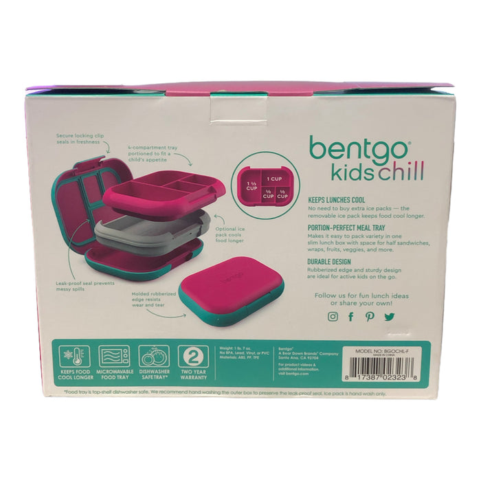 Bentgo Kids Chill Leak-Proof Lunch Box, Fuchsia/Teal